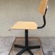 Black metal workshop chair - seated - vintage style adjustable wood file