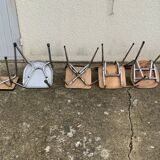 Mismatched formica chairs and stool 1960