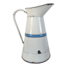 White and blue enamelled sheet metal pitcher