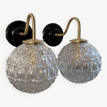 Paire d’appliques globes