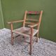 Straw and wood armchair