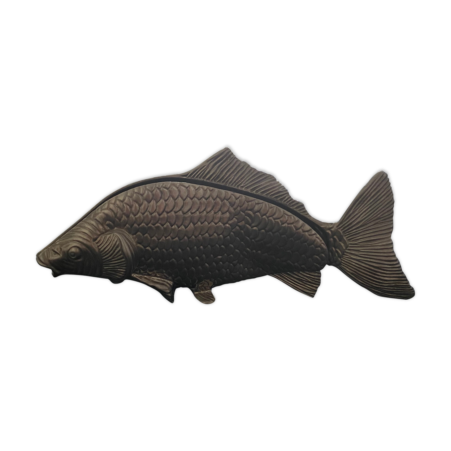 Letter holder fish shape silver metal