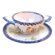 Charolles earthenware eared bowl / saucer rooster model