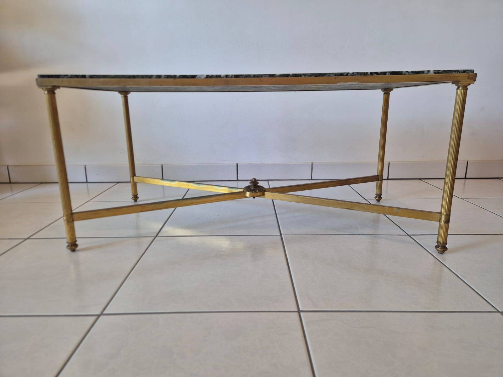 Marble and brass coffee table