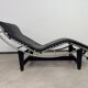 Vintage LC4 Chaise Longue by Le Corbusier in black leather
