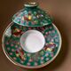 Small covered Chinese porcelain dish, Wan Shou decoration, 1970s-80s.