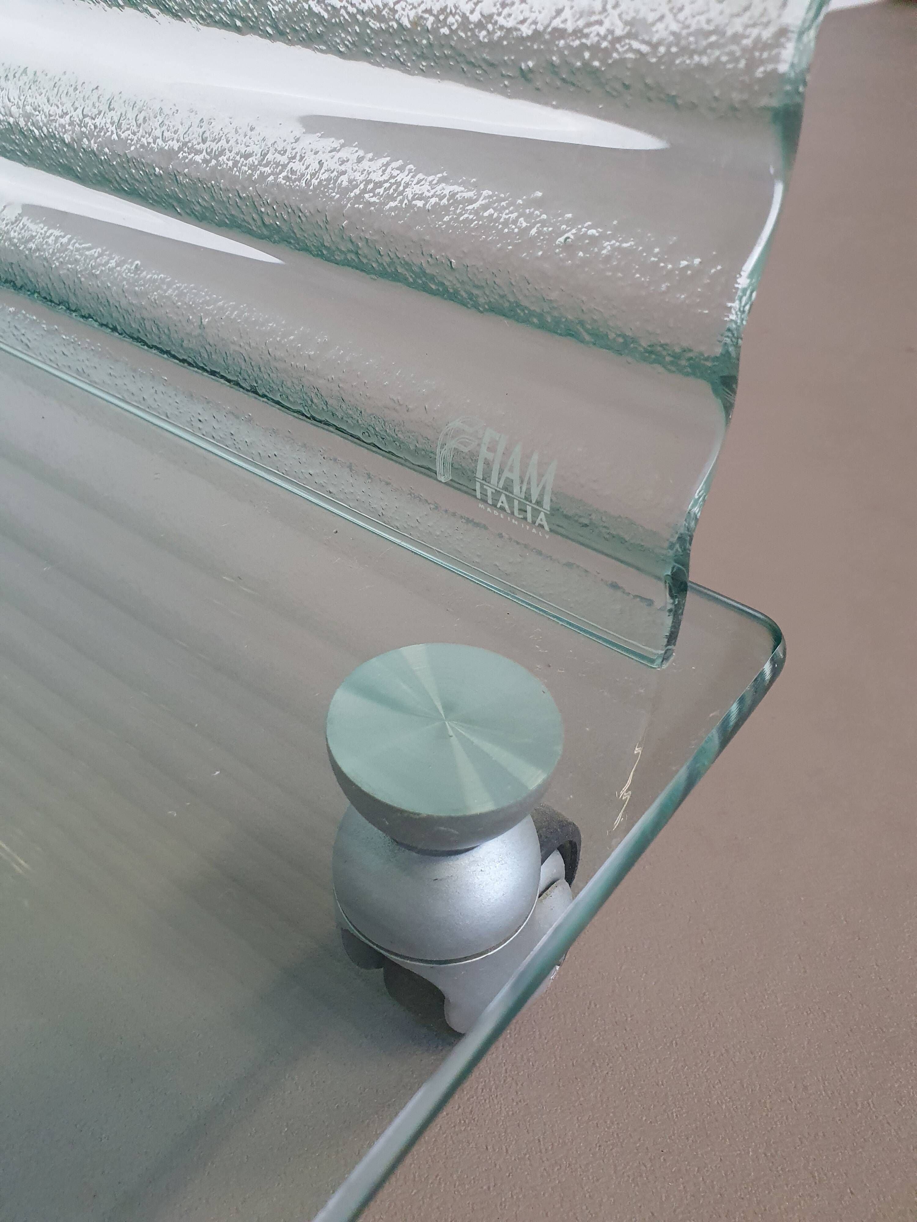 Onda Series Glass Media Cabinet by Ron Arad for Fiam, Italy, 1980