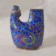 Rare Mid-Century Chinese Cloisonné Enamel Rooster Brush Holder / Vase