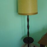 Wooden 1960s lamppost with large lampshade