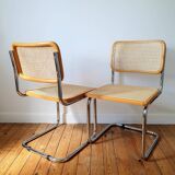 Pair of B32 Marcel Breuer cane chairs