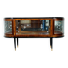 chic display sideboard with engraved glass and glass slats