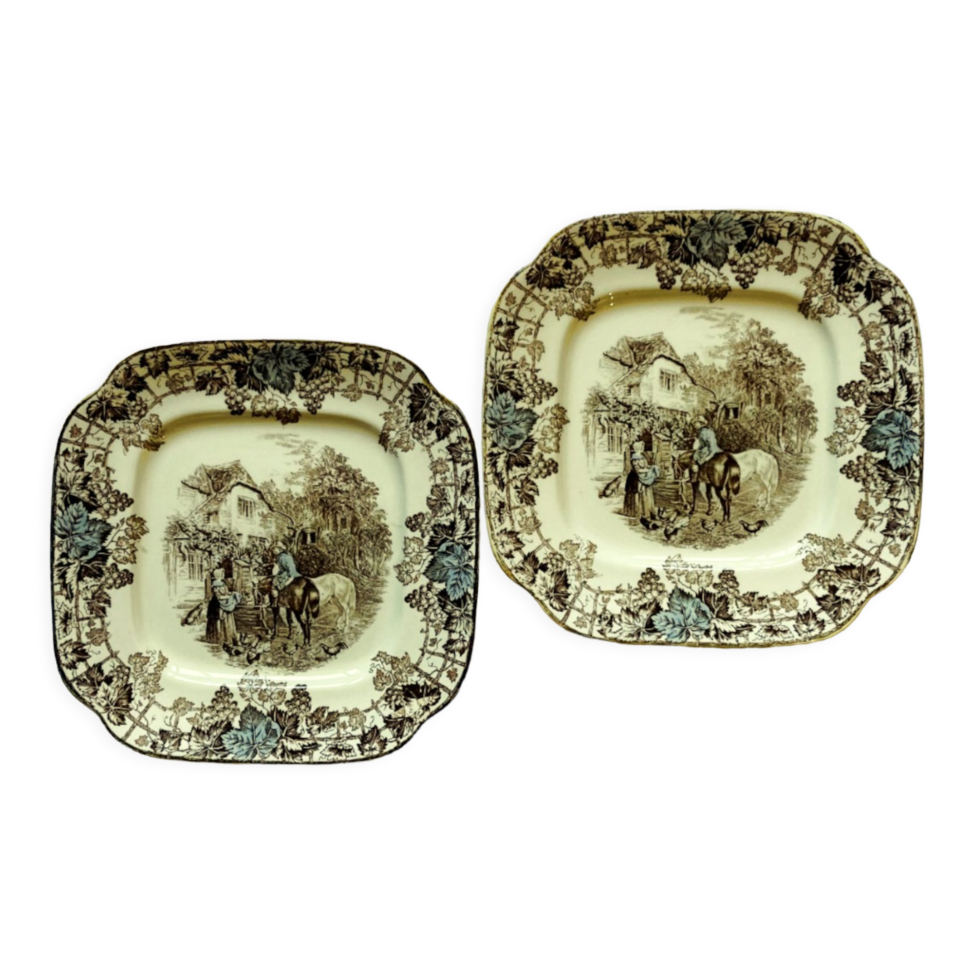 Set of 2 English earthenware plates Copeland spode's Byron