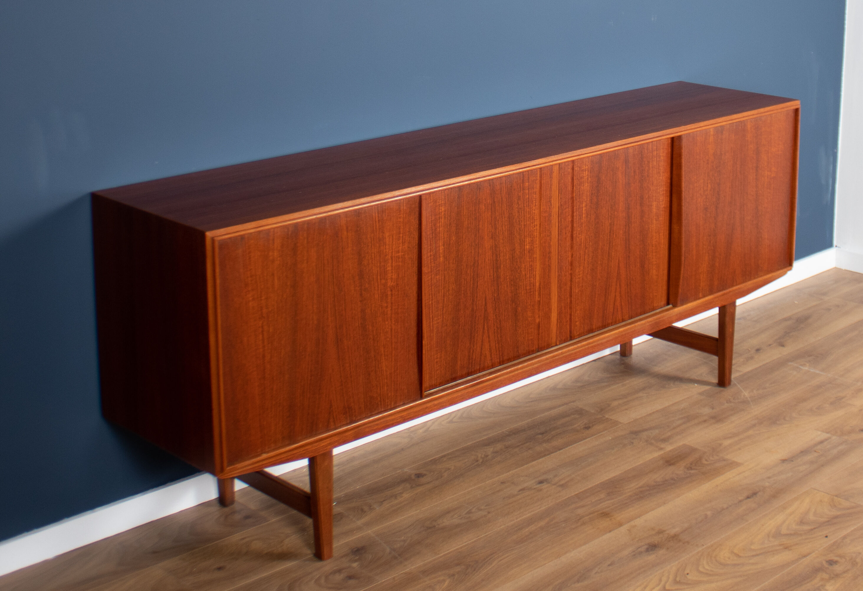 Teak 1960s mid century long Danish sideboard