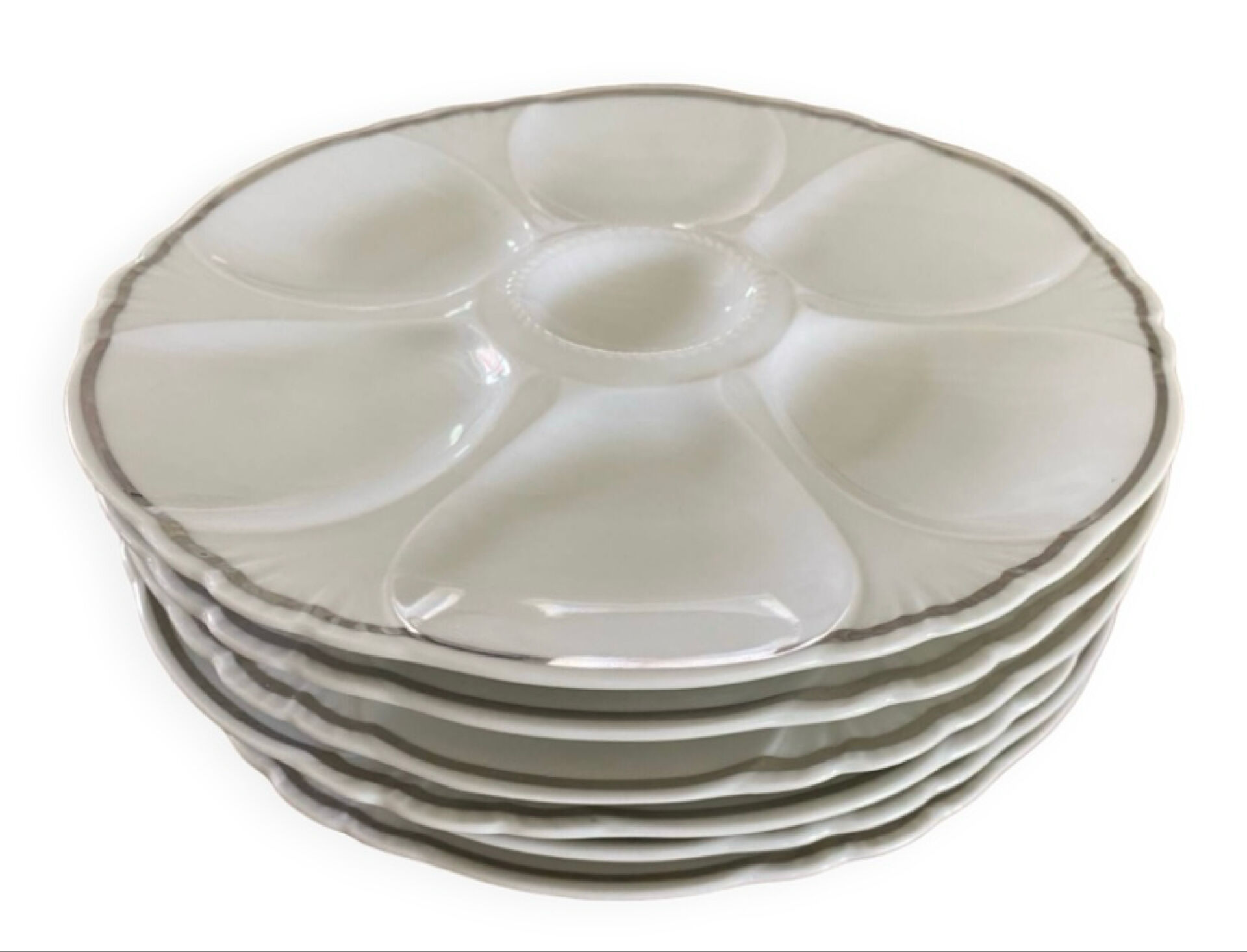 Set of 6 oyster plates