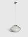 Suspension UFO in white opal with steps and chrome metal