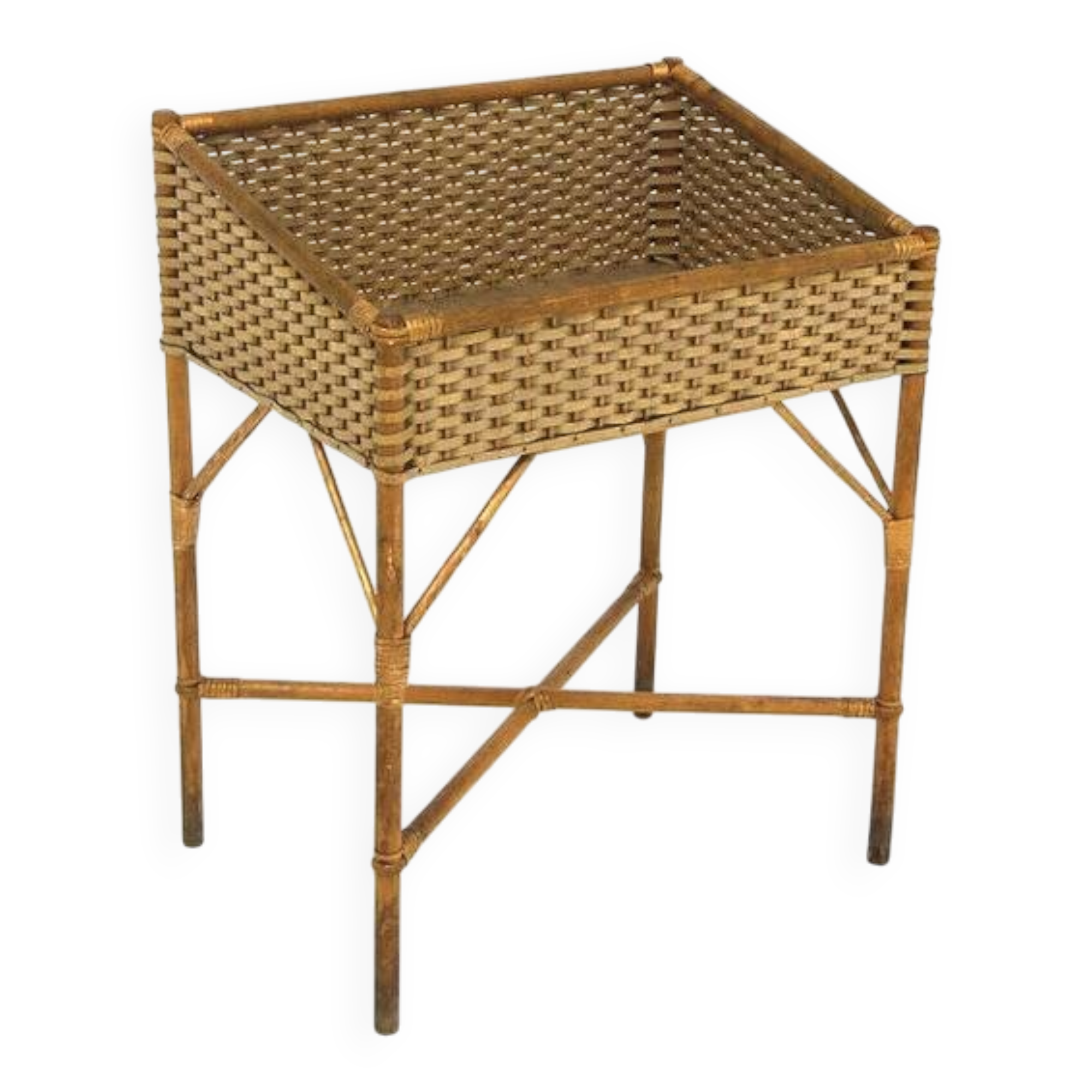 Scandinavian rattan indoor planter, Sweden, 1950s