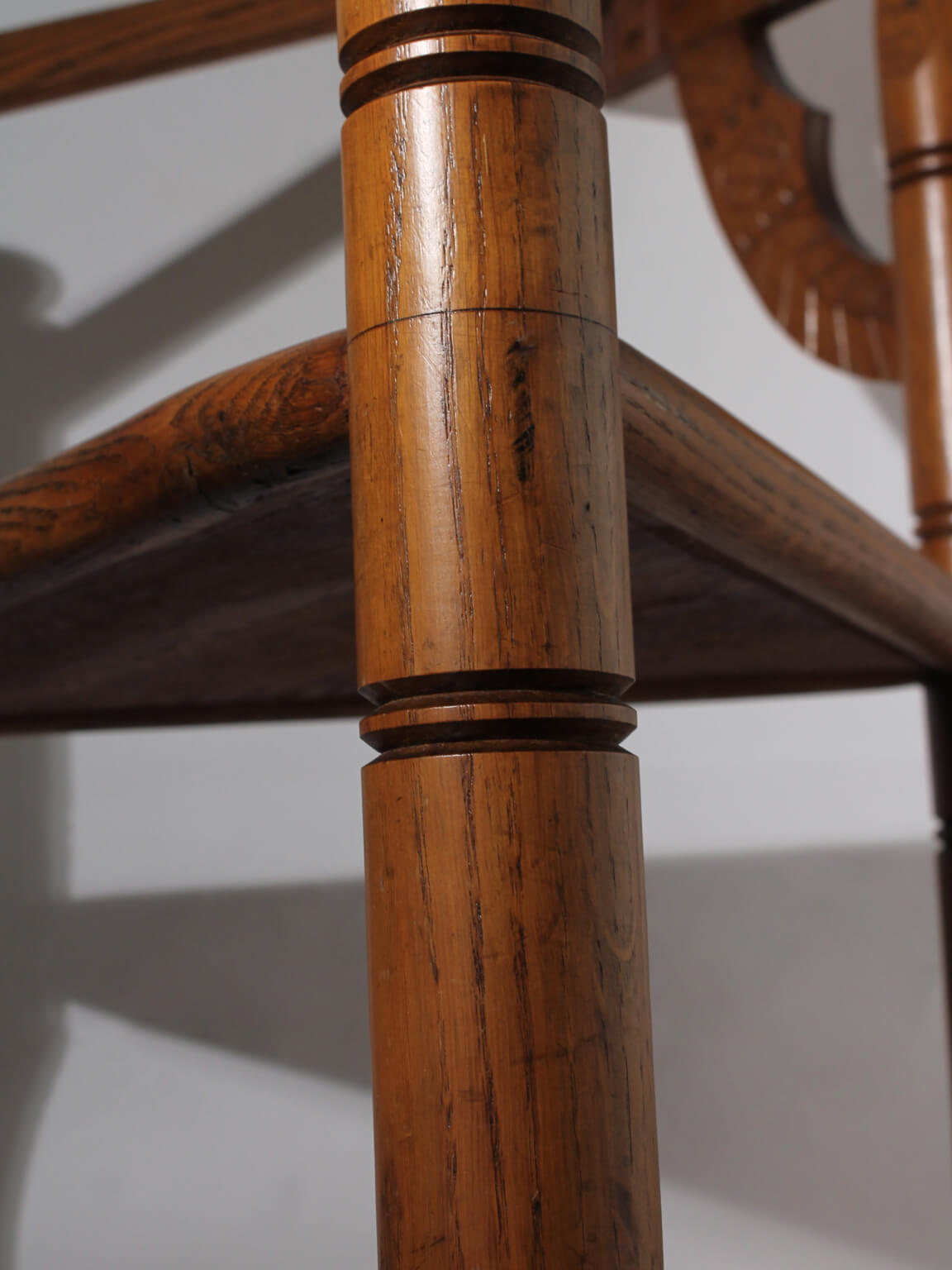 Swedish Carved Oak Monk Chair, 1930s