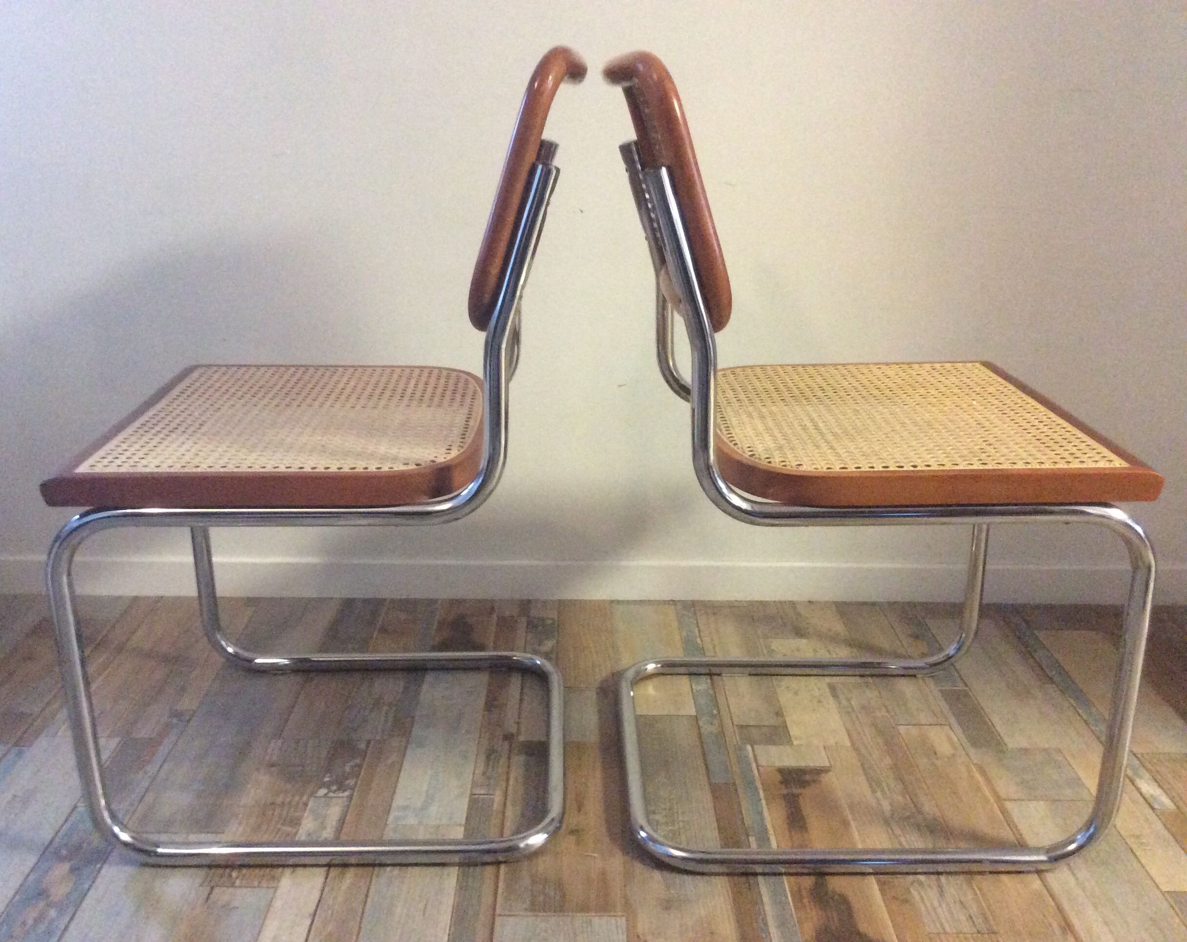 Pair of chairs Marcel Breuer Cesca B32
