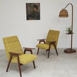 Paire de fauteuils Jaune par Jaroslav Smidek pour Ton (Thonet) Expo 58