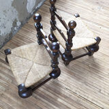 Pair of straw chairs