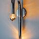 Space-age tubular wall lamp, chromed metal, Italy, 1970