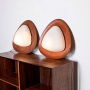 Pair of Italian teak and opaline wall lights by Goffredo Reggiani 1960.