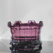 Cache-pot ou photophore brutaliste en verre