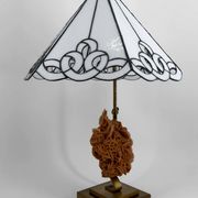 "Rose des Sables" Lamp, Bronze and Stained Glass Shade – circa 1970