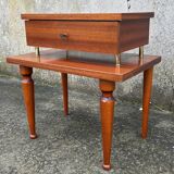 Small varnished wood nightstand, 1950s.