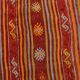 4x7 Red Orange Striped Handmade Wool Kilim Rug