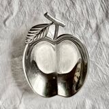 Vide-poche pomme vintage en acier chromé