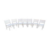 Suite de 7 chaises tressées triconfort vintage