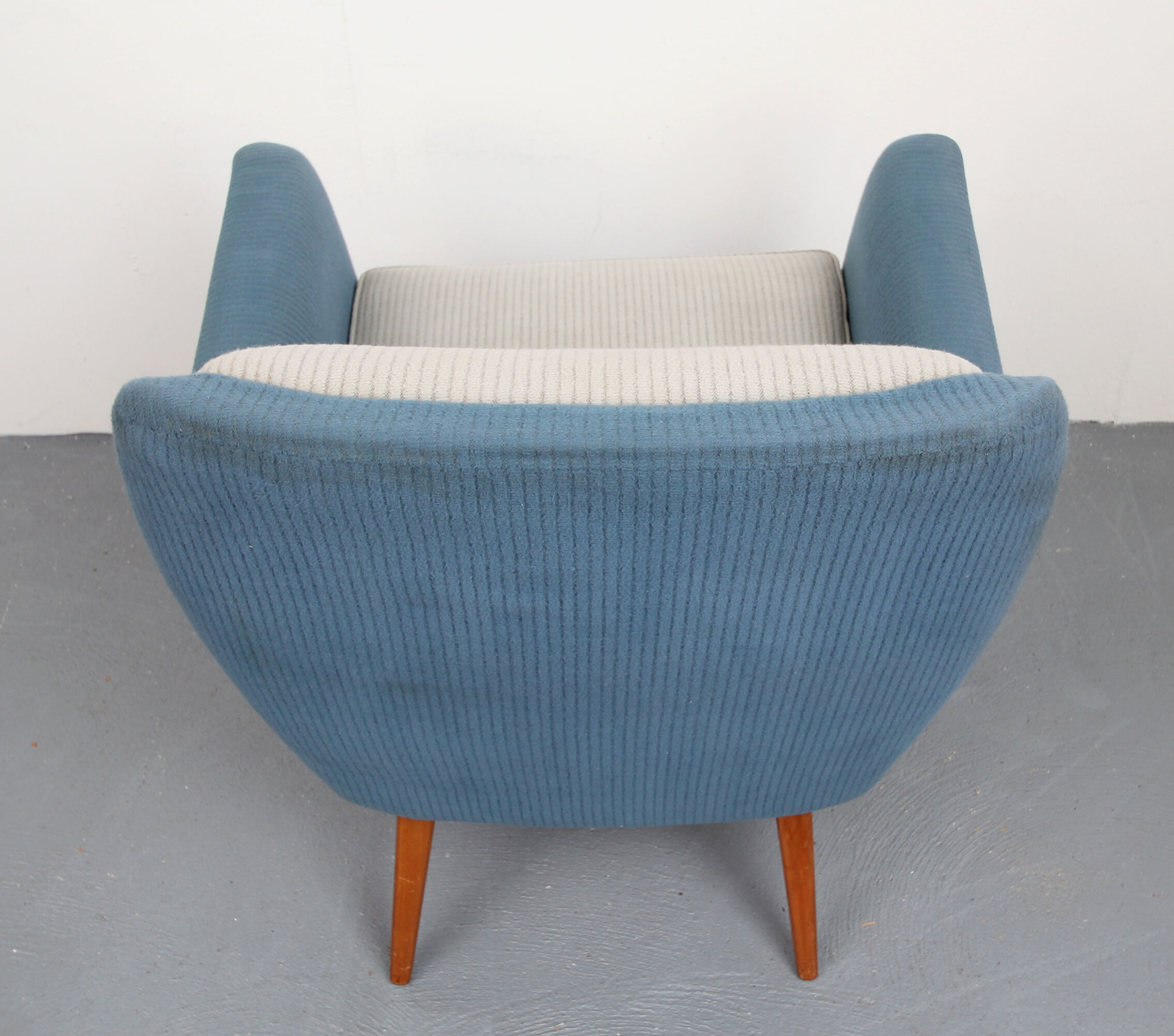 1950s armchair in grey and blue