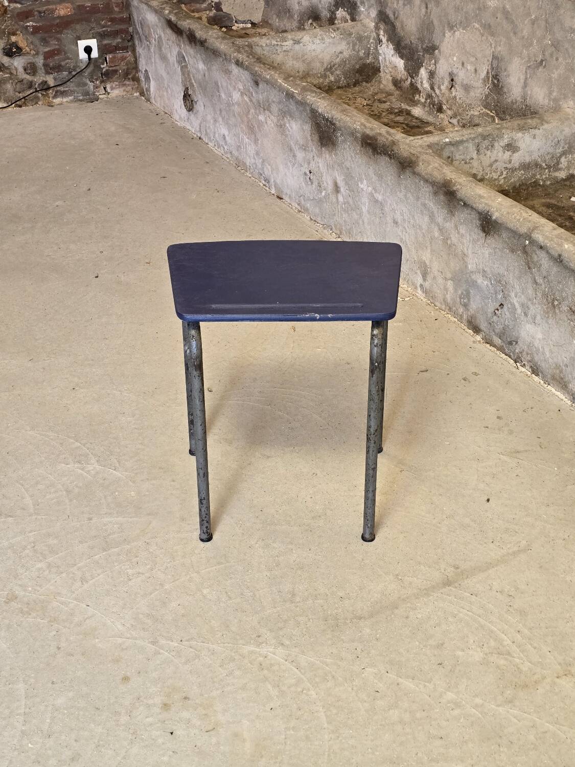 Children's desk with blue painted top