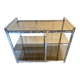 TV storage unit in chrome steel and vintage glass 1970