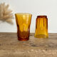 6 vintage amber glasses