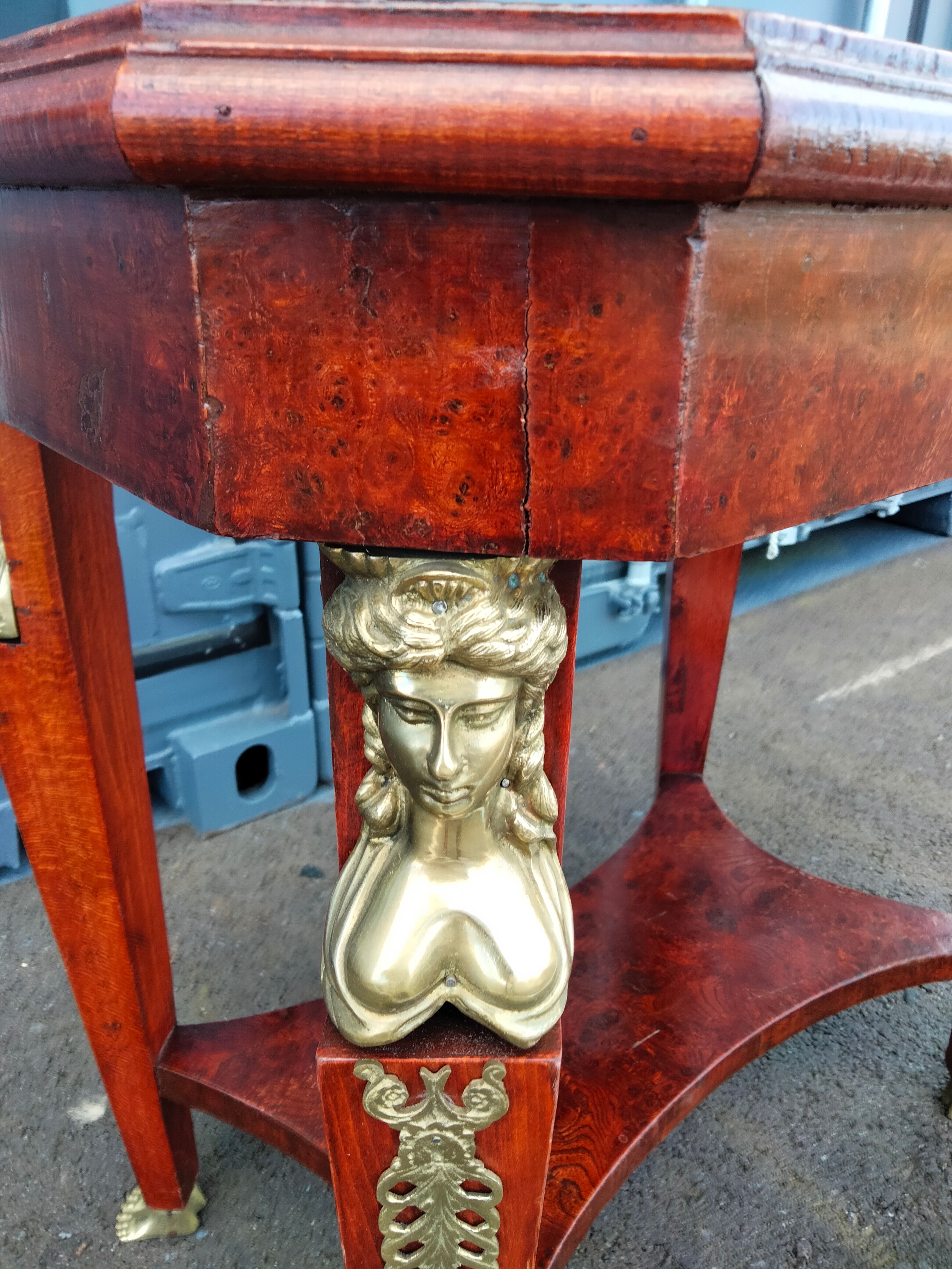 Table gueridon old decoration bronze empire