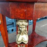 Table gueridon ancien décor bronze empire