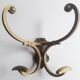 Patère double bronze porte manteau chapeau 4 crochets ancienne