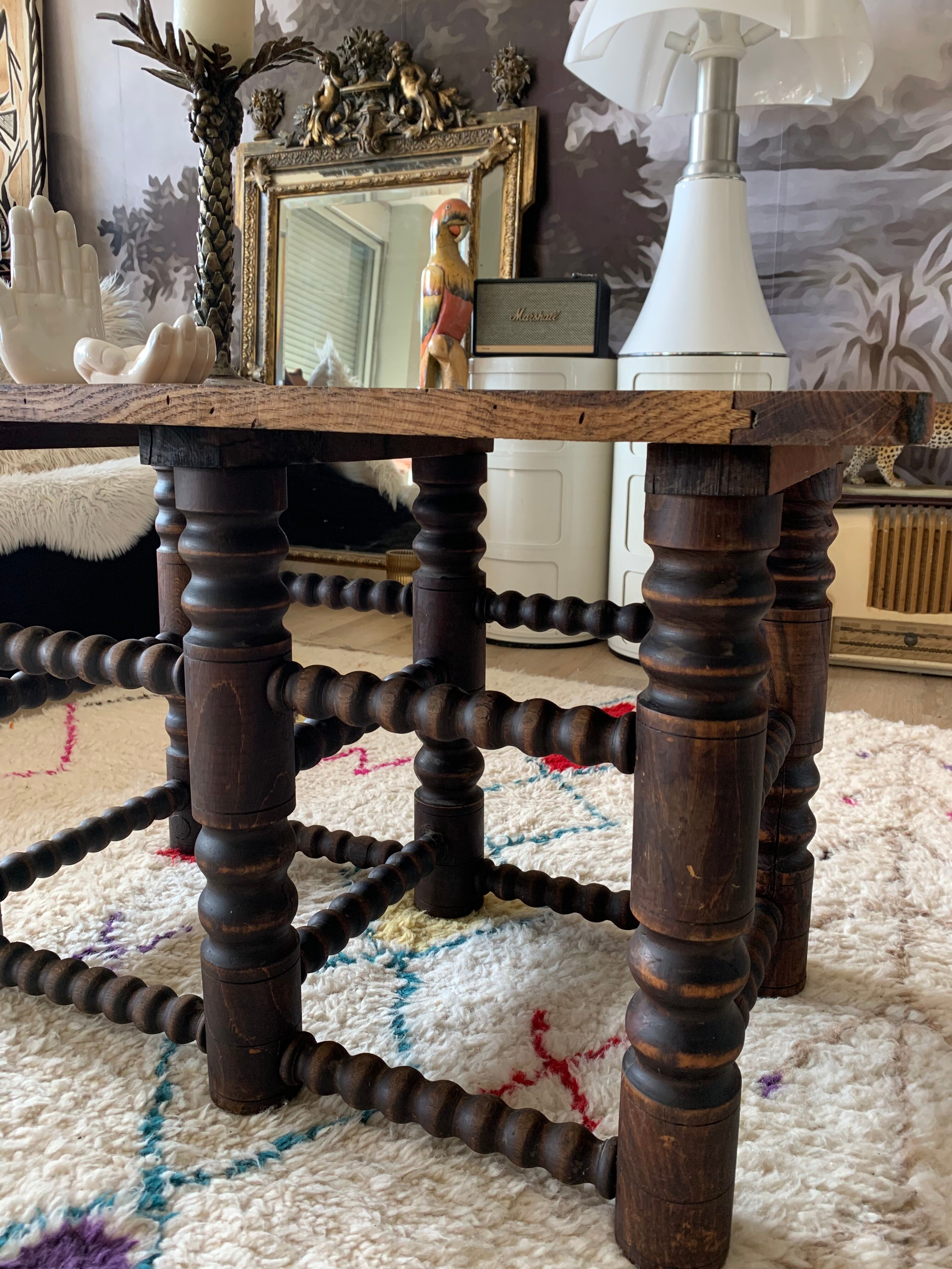 Old wood coffee table turned