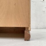 Storage unit in solid oak and veneer, circa 1960.