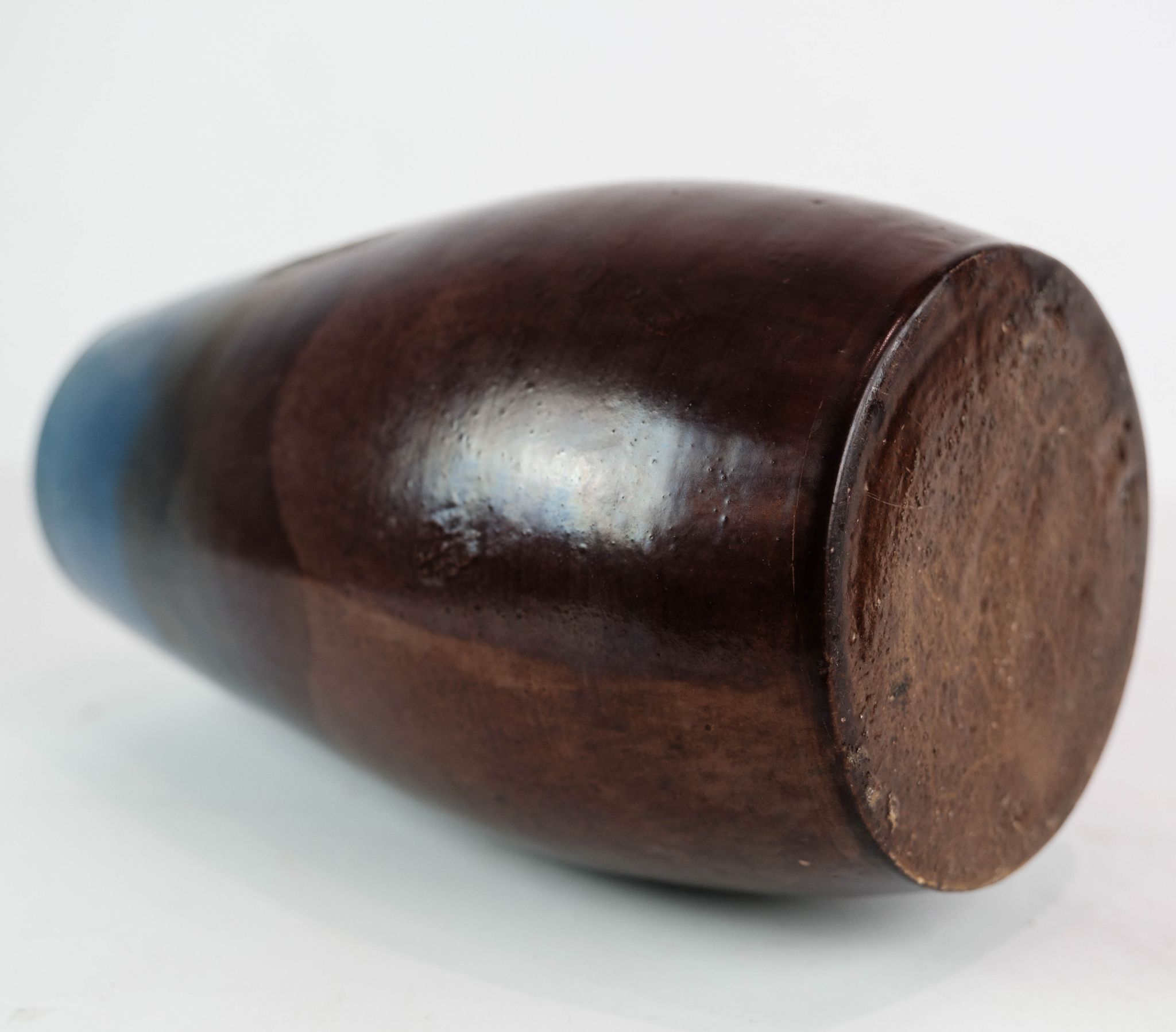 Ceramic vase with blue and brown glaze by an unknown Danish artist