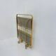 Mid-century modern folding bar cart in brass and ribbed acrylic glass, 1970s