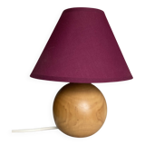 Lampe boule vintage en bois