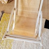 Old white wood deck chair Triconfort