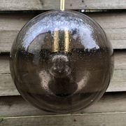 Yellow glass pendant lamp from Biot, 1970s