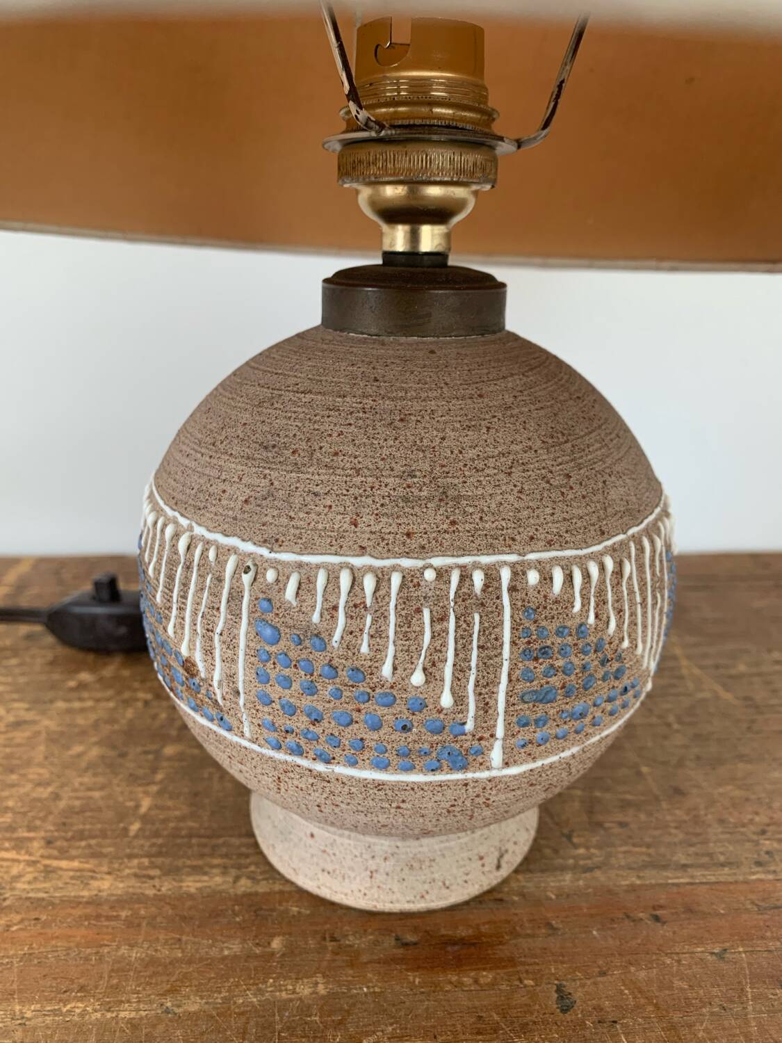 Art Deco glazed ceramic ball lamp, circa 1940