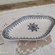 Ravier, oblong cup Saint-Amand model Primax decoration frieze blue arabesques