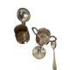 Two small silver-plated metal tea service pots from the 20th century.