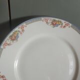 Standing plate porcelain of limoges flower baskets, fruits - beginning 20th